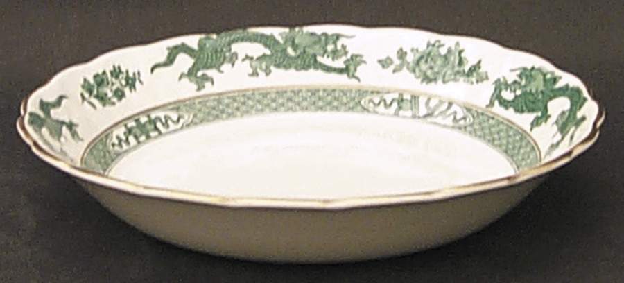 Dragon Green Coupe Soup Bowl by Booths-1