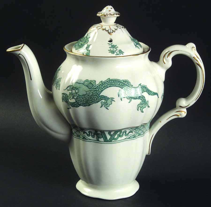 Dragon Green Mini Coffee Pot & Lid by Booths-1