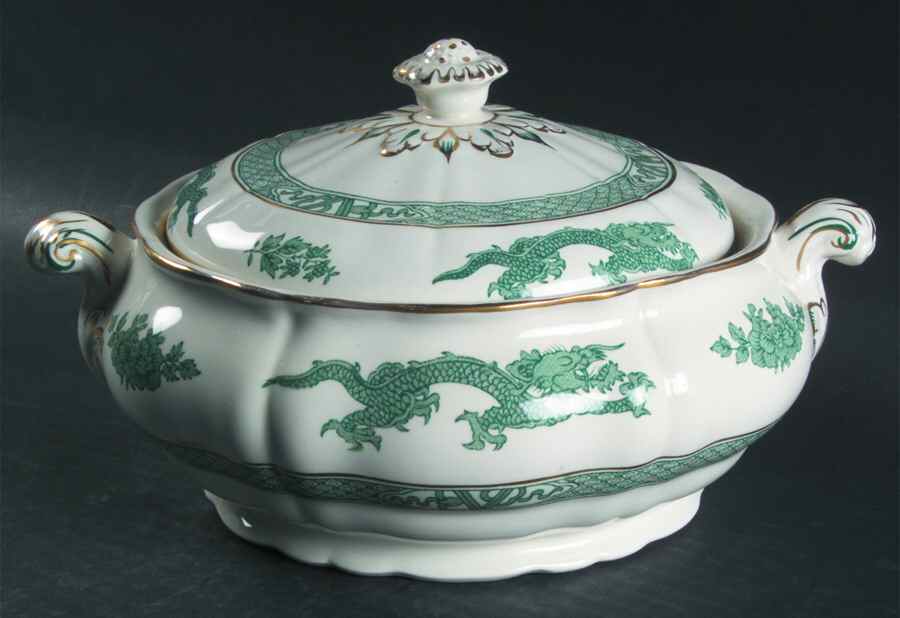 Dragon Green Round Covered Vegetable by Booths-1