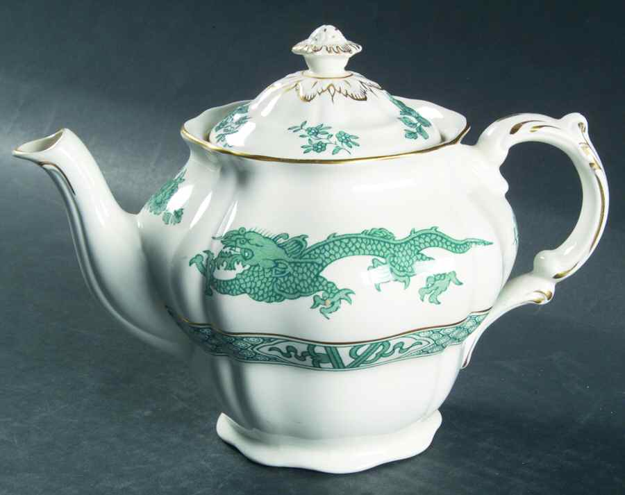 Dragon Green Mini Teapot & Lid by Booths-1