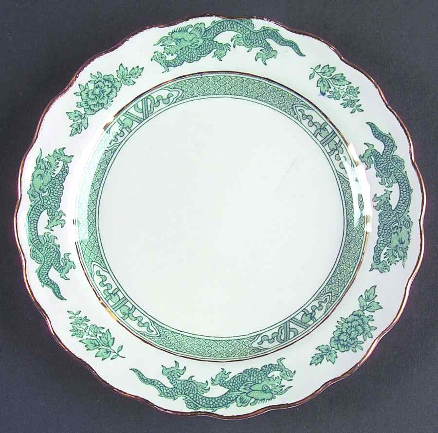 Dragon Green Bread & Butter Plate by Booths-1