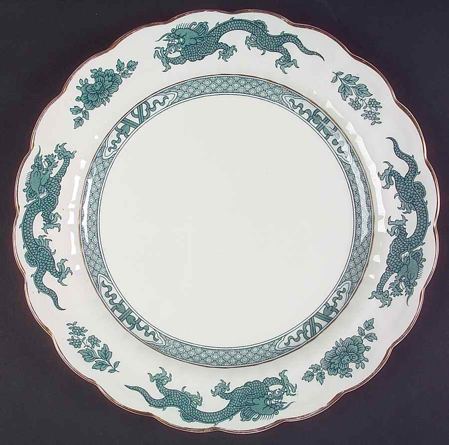 Dragon Green 12" Chop Plate (Round Platter) by Booths-1