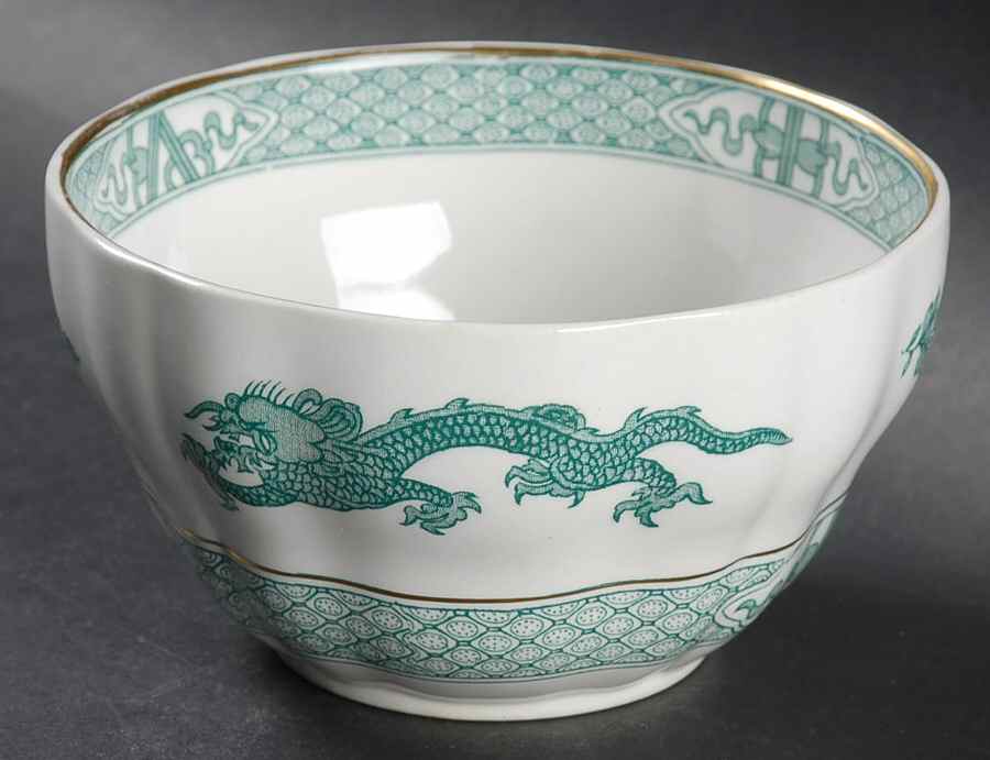 Dragon Green Open Sugar Bowl by Booths-1