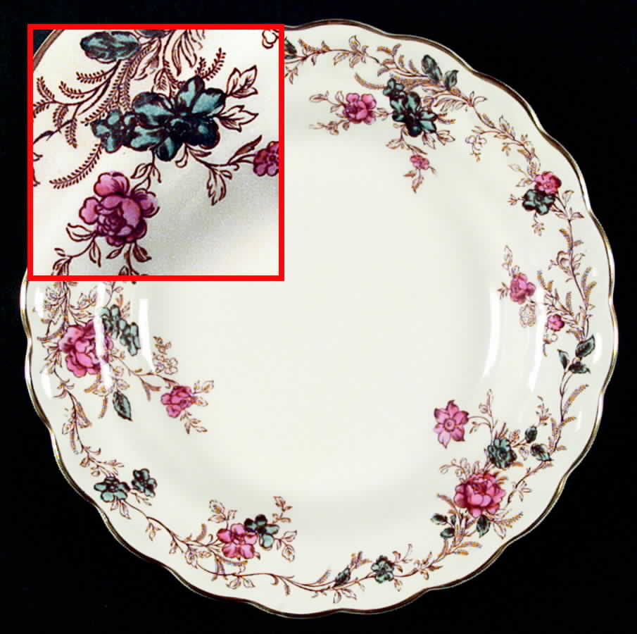Floral Chine Rim Soup Bowl by Booths-1