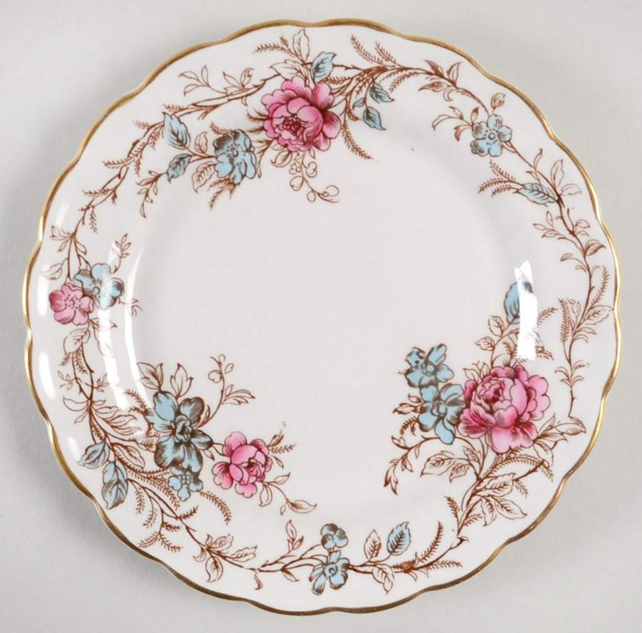 Floral Chine Bread & Butter Plate by Booths-1