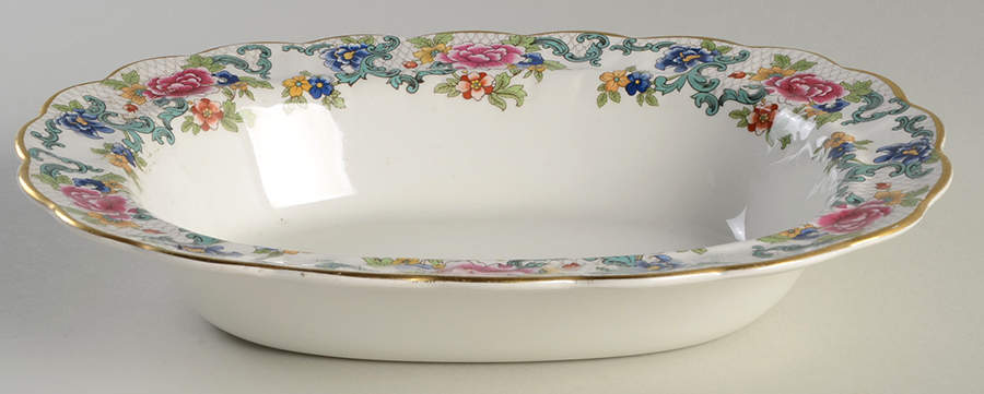 Floradora (Multi Scalloped) 10" Oval Vegetable Bowl by Booths-1