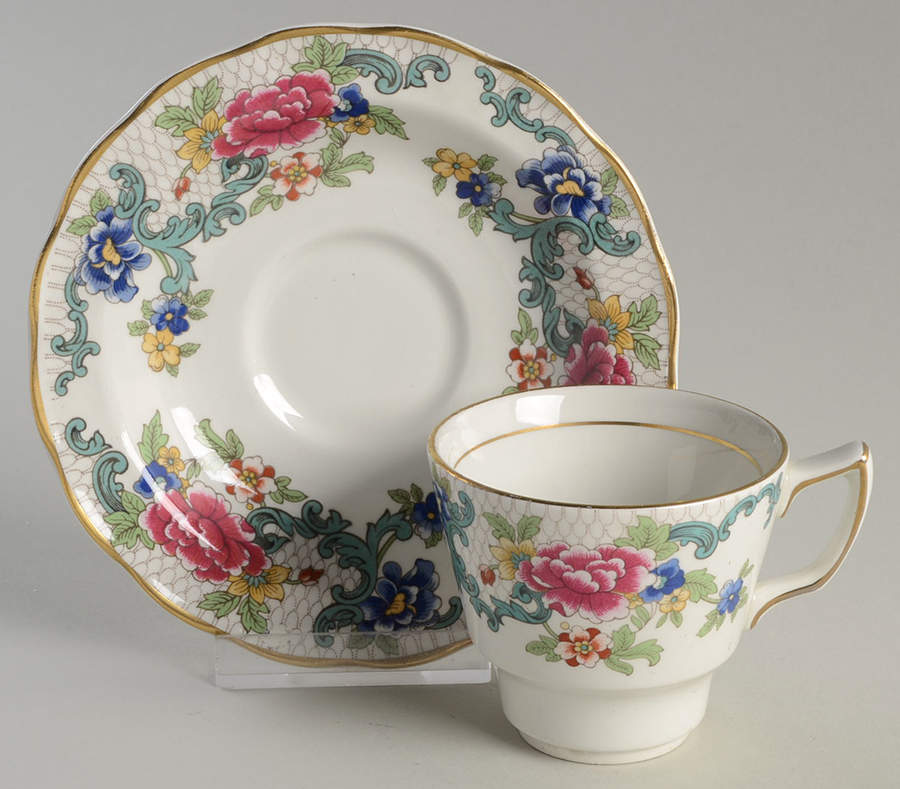 Floradora (Multi Scalloped) Flat Demitasse Cup & Saucer Set by Booths-1