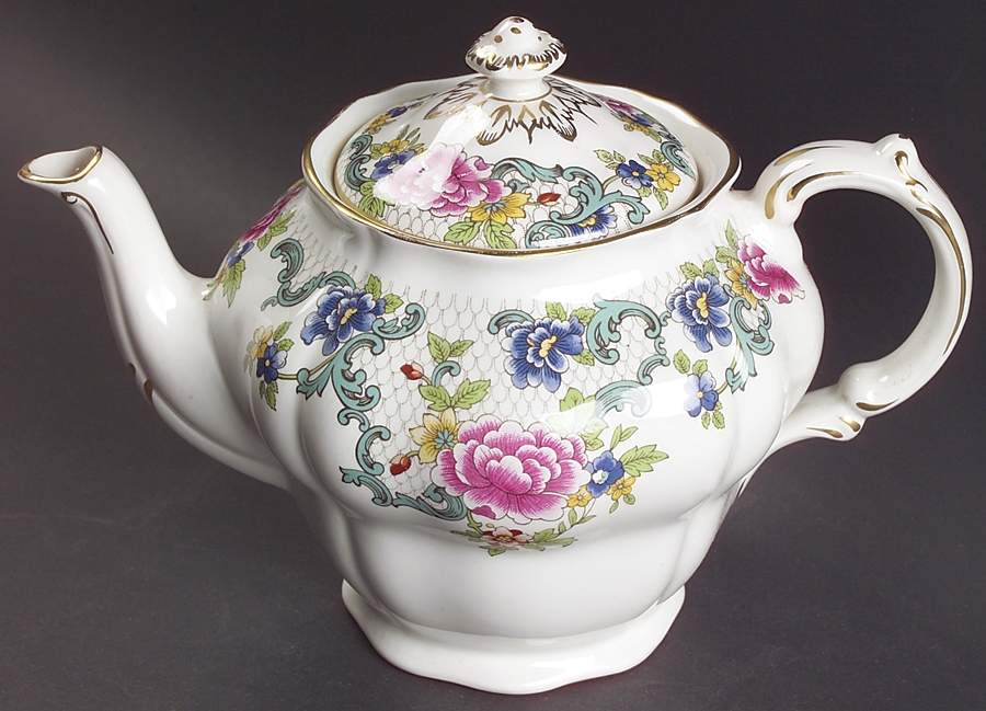 Floradora (Multi Scalloped) Teapot & Lid by Booths-1