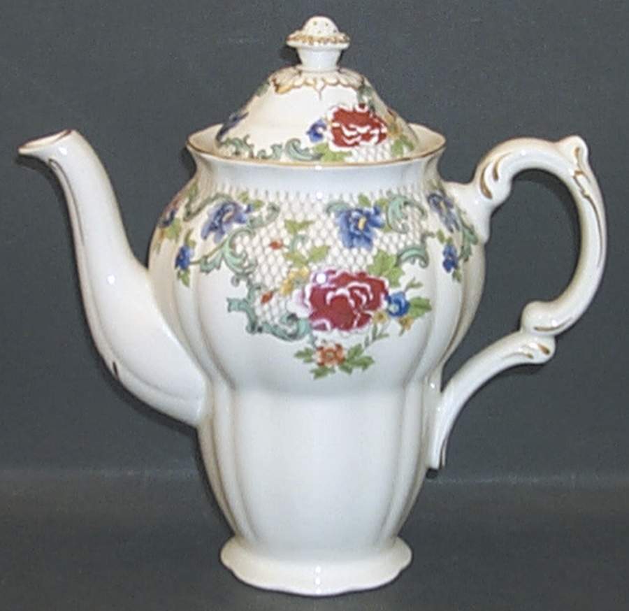 Floradora (Multi Scalloped) Coffee Pot & Lid by Booths-1