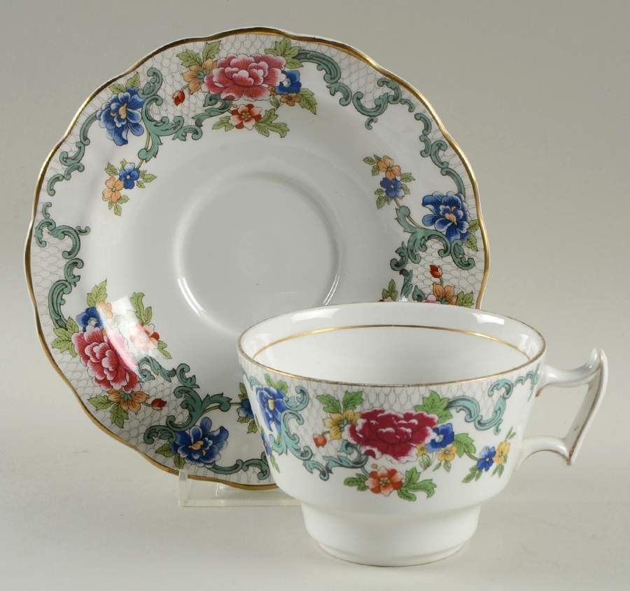 Floradora (Multi Scalloped) Oversized Cup & Saucer Set by Booths-1