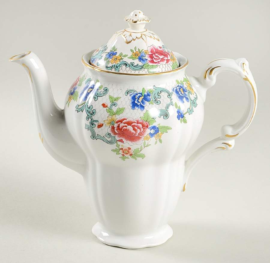 Floradora (Multi Scalloped) Small Coffee Pot & Lid by Booths-1