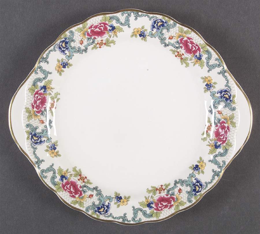 Floradora (Multi Scalloped) Handled Cake Plate by Booths-1