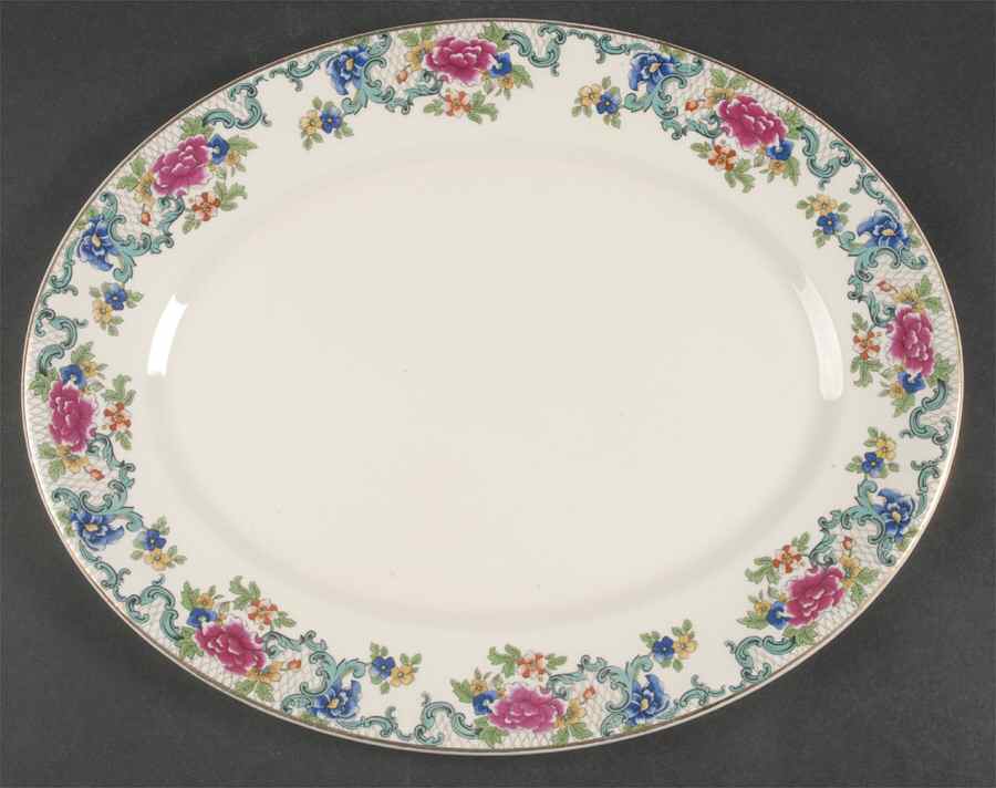 Floradora (Smooth) 14" Oval Serving Platter by Booths-1