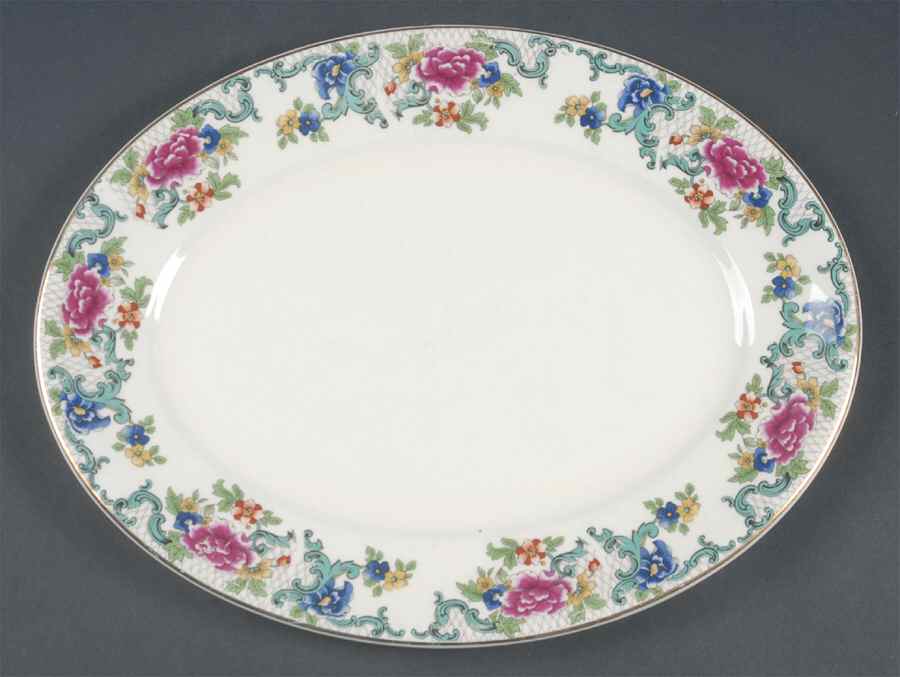 Floradora (Smooth) 12" Oval Serving Platter by Booths-1