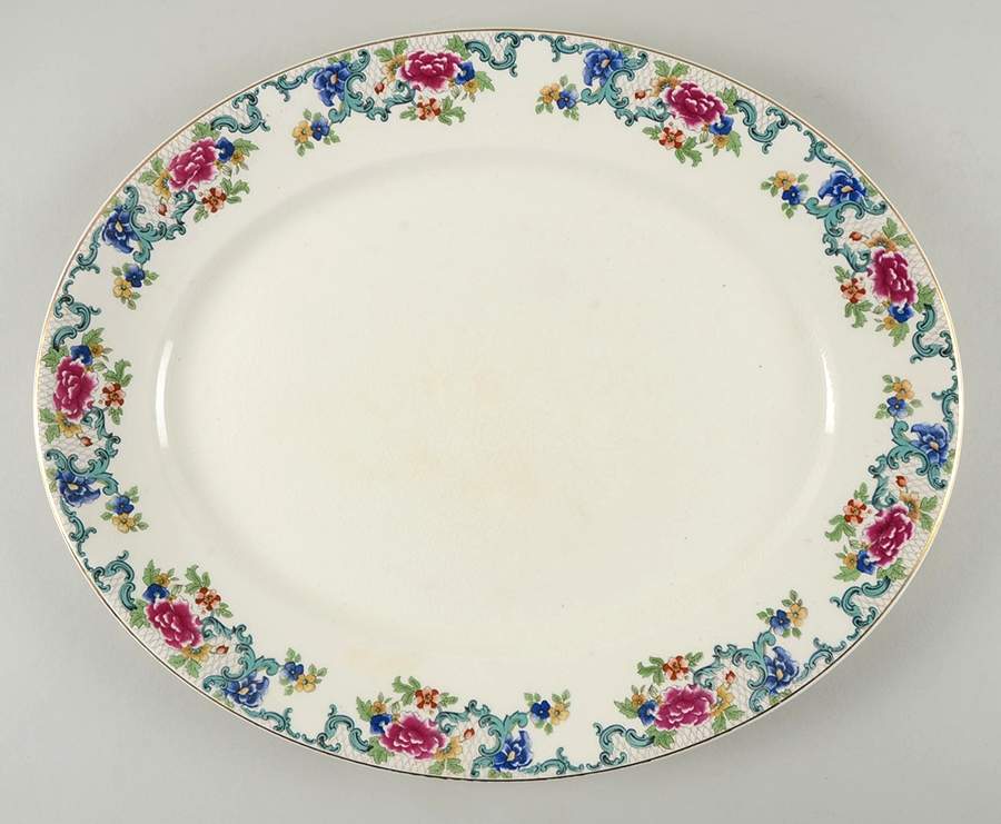 Floradora (Smooth) 16" Oval Serving Platter by Booths-1