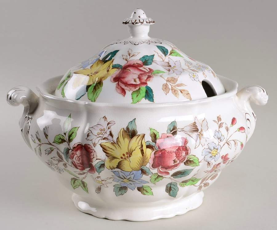 Flowerpiece Tureen &  Lid by Booths-1