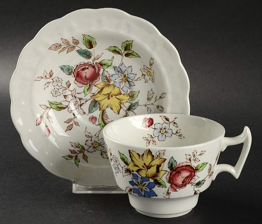 Flowerpiece Oversized Cup & Saucer Set by Booths-1