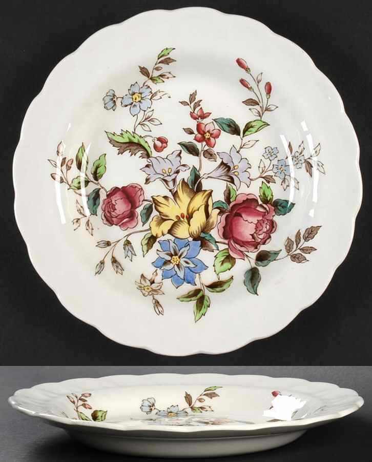 Flowerpiece Rim Soup Bowl by Booths-1
