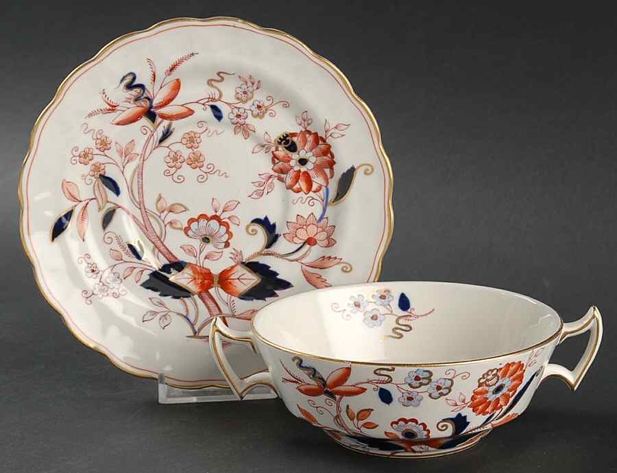 Fresian Flat Cream Soup Bowl & Saucer Set by Booths-1