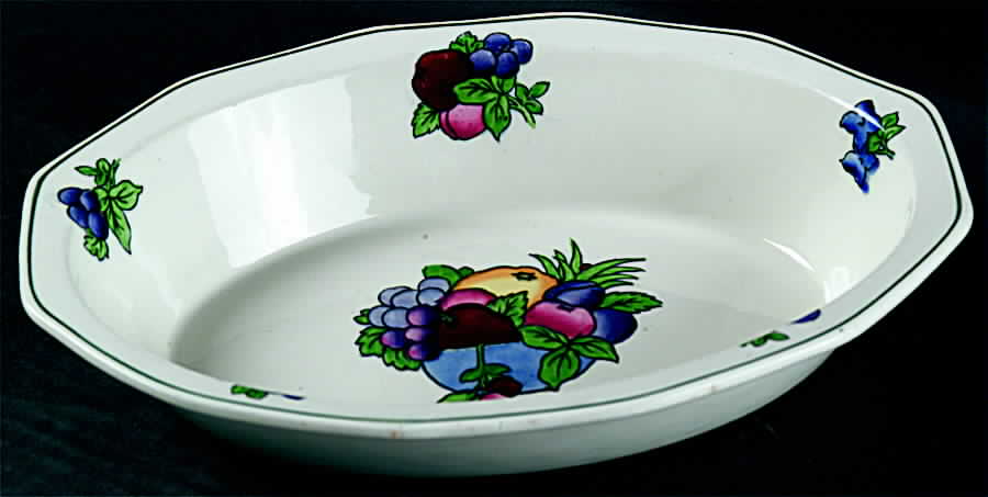 Fruit 9" Oval Vegetable Bowl by Booths-1