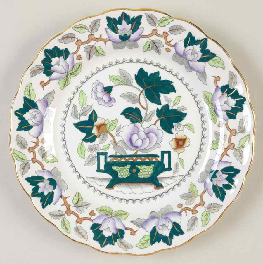 Green Lotus Dessert/Pie Plate by Booths-1