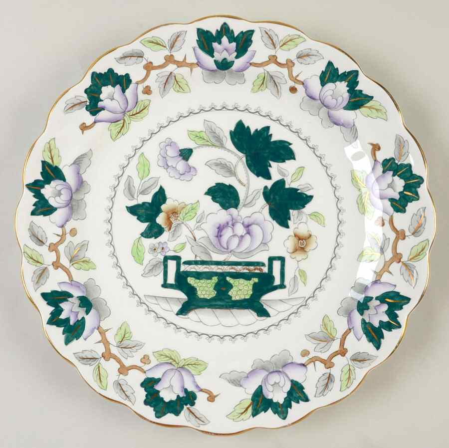 Green Lotus Dinner Plate by Booths-1