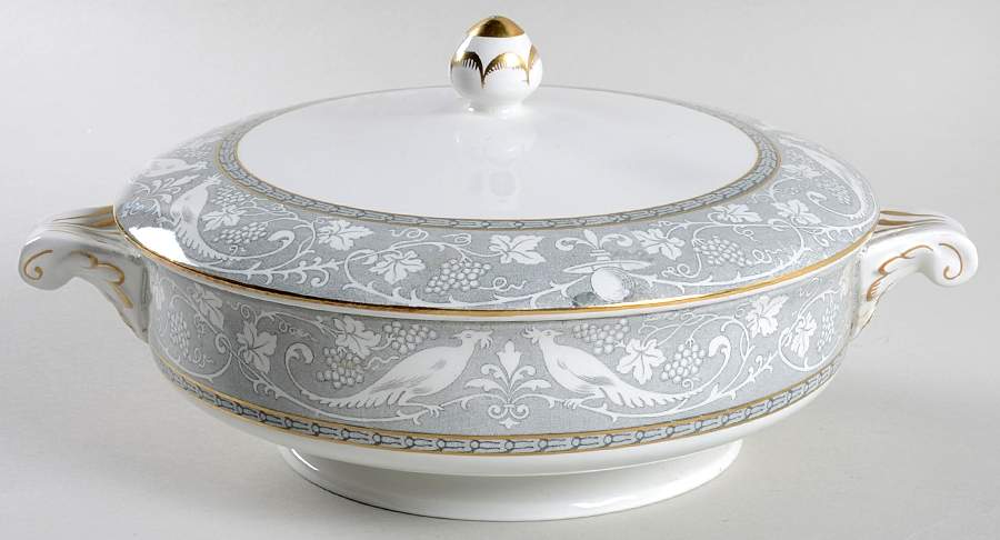 Grey Mosaic Round Covered Vegetable by Booths-1