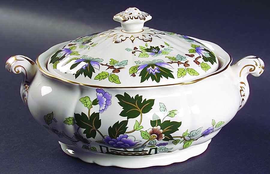 Jade Lotus Round Covered Vegetable by Booths-1