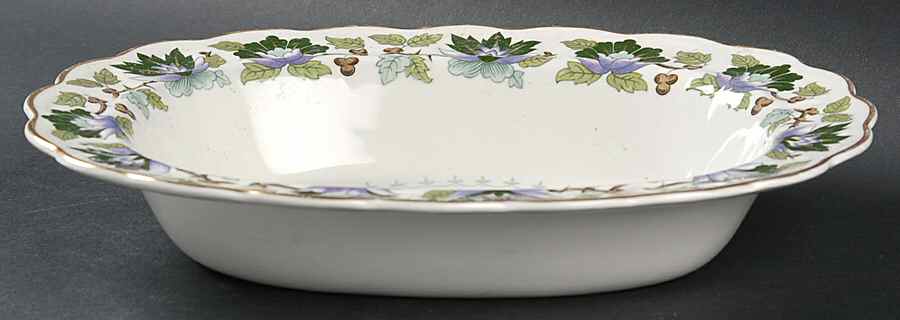 Jade Lotus 10" Oval Vegetable Bowl by Booths-1