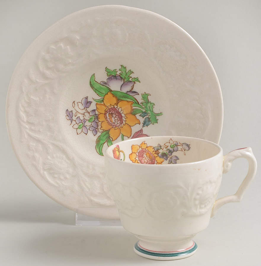 Larkspur Footed Demitasse Cup & Saucer Set by Booths-1