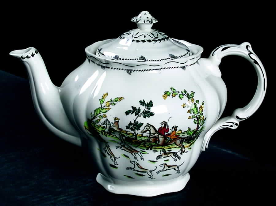Liverpool Hunt Teapot & Lid by Booths-1