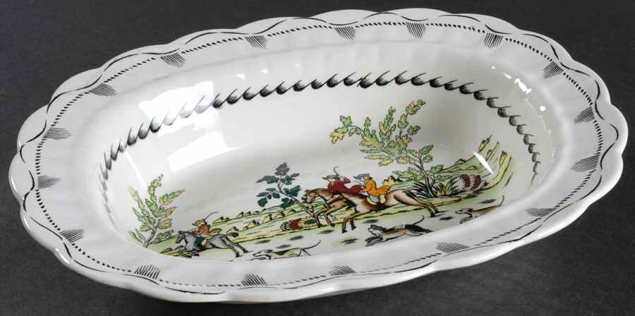 Liverpool Hunt 10" Oval Vegetable Bowl by Booths-1