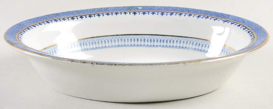 Lowestoft Border (No Flowers) 8" Oval Vegetable Bowl by Booths-1