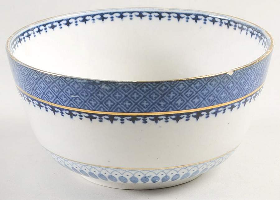 Lowestoft Border (No Flowers) Cranberry Bowl by Booths-1