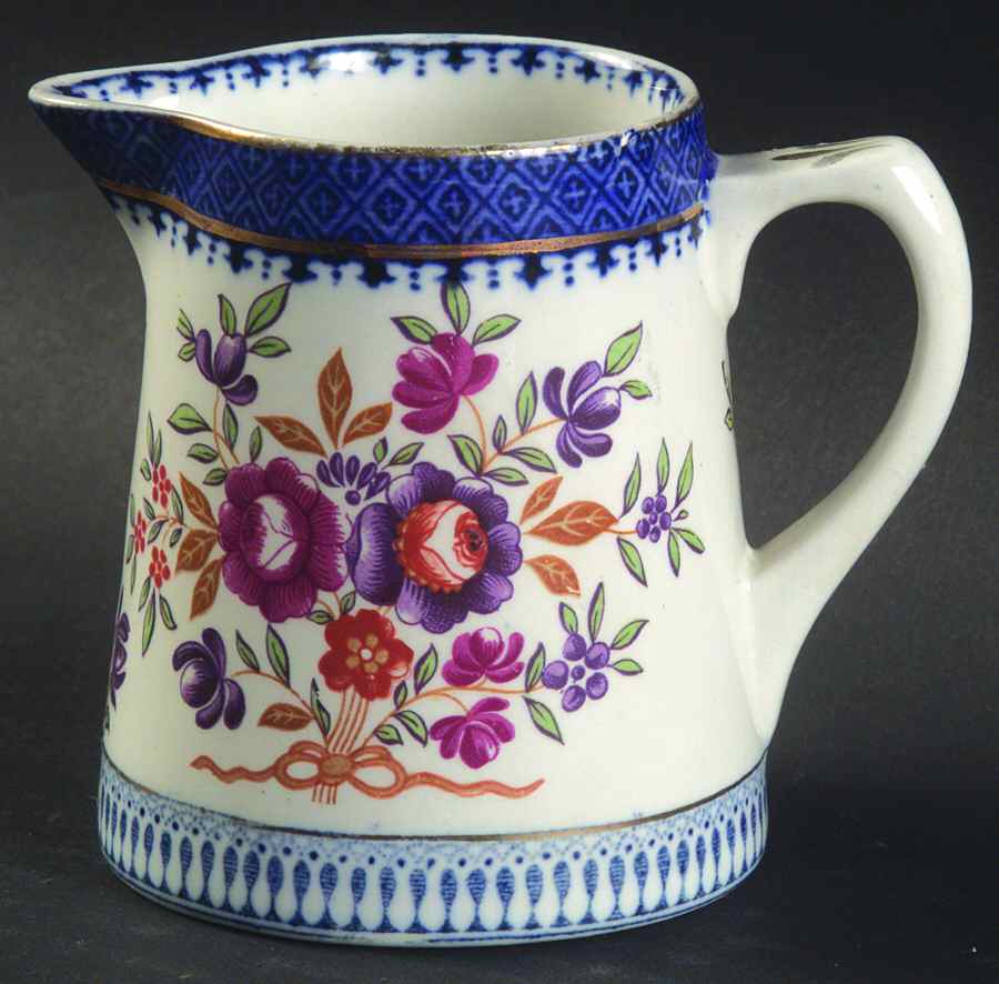 Lowestoft Border (With Flowers) Creamer by Booths-1