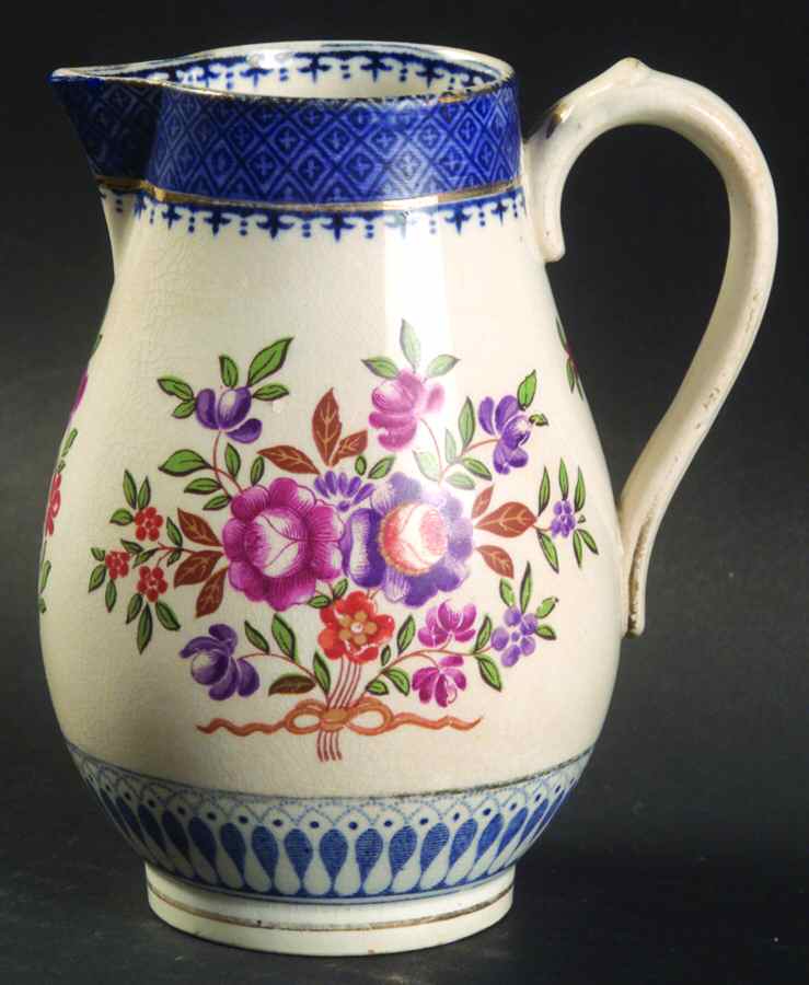 Lowestoft Border (With Flowers) Creamer by Booths-1