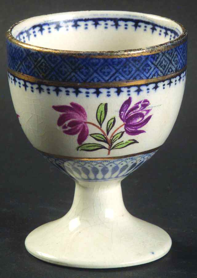 Lowestoft Border (With Flowers) Single Egg Cup by Booths-1