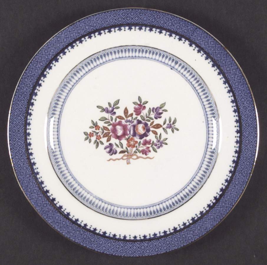 Lowestoft Border (With Flowers) Dinner Plate by Booths-1