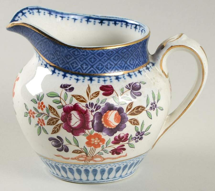 Lowestoft Border (With Flowers) Mini Creamer by Booths-1