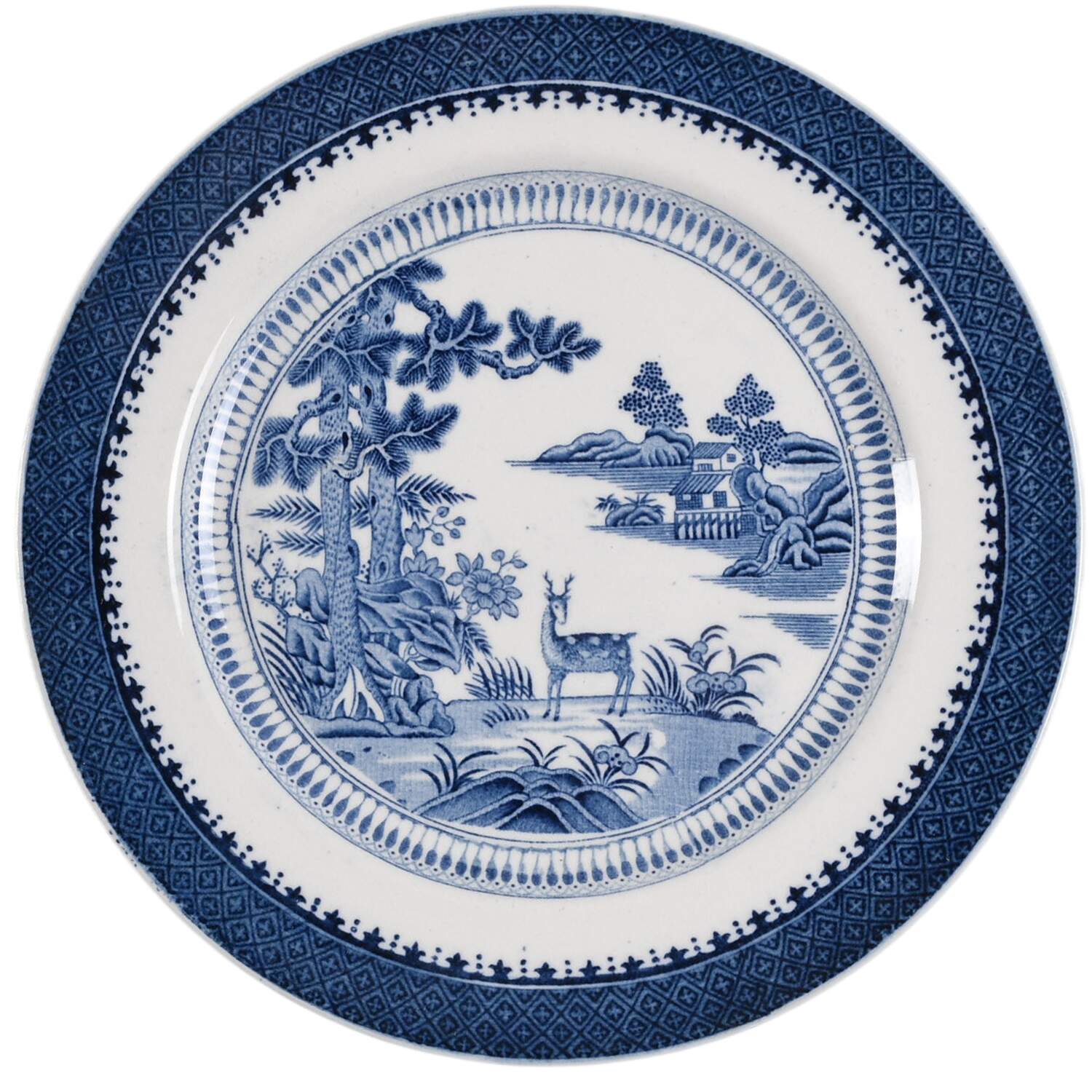 Lowestoft Deer (No Trim) Salad Plate by Booths-1