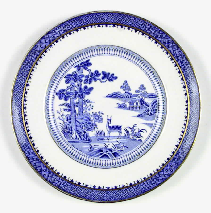 Lowestoft Deer (Gold) Luncheon Plate by Booths-1