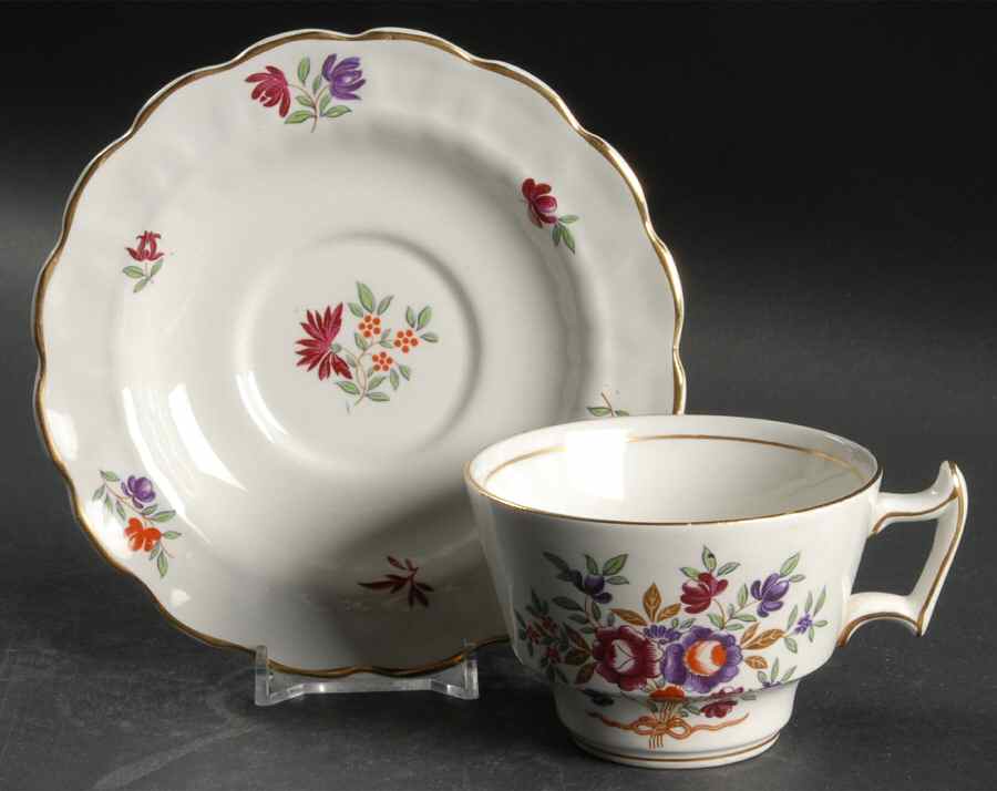 Lowestoft Flat Cup & Saucer Set by Booths-1
