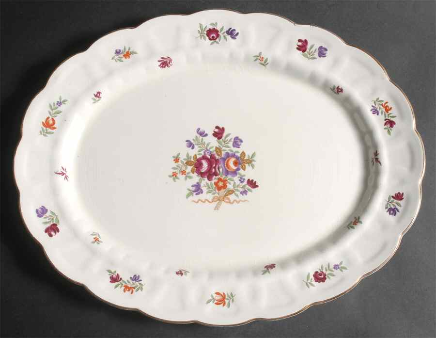 Lowestoft 16" Oval Serving Platter by Booths-1