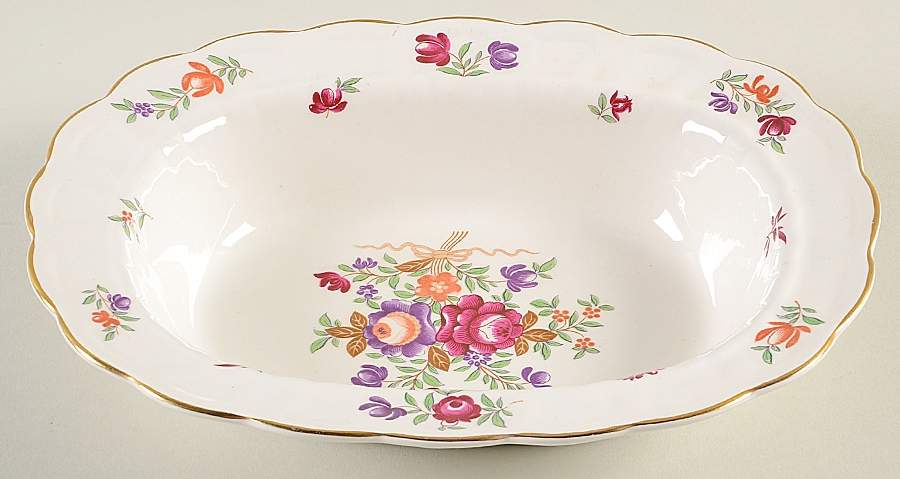 Lowestoft 10" Oval Vegetable Bowl by Booths-1
