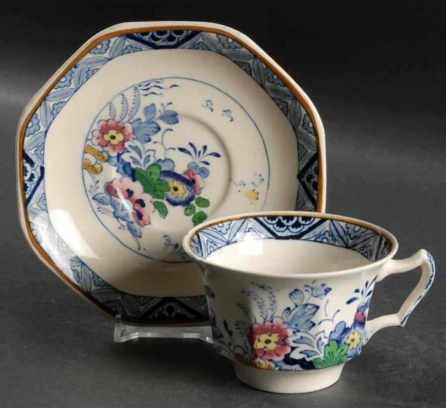Netherlands Flat Cup & Saucer Set by Booths-1