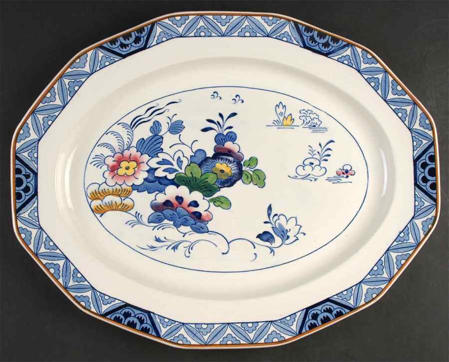 Netherlands 17" Oval Serving Platter by Booths-1