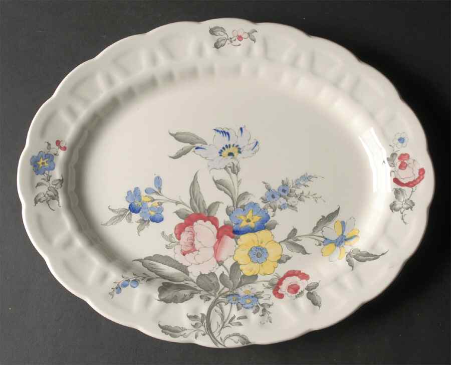 Old Country Sprays 14" Oval Serving Platter by Booths-1