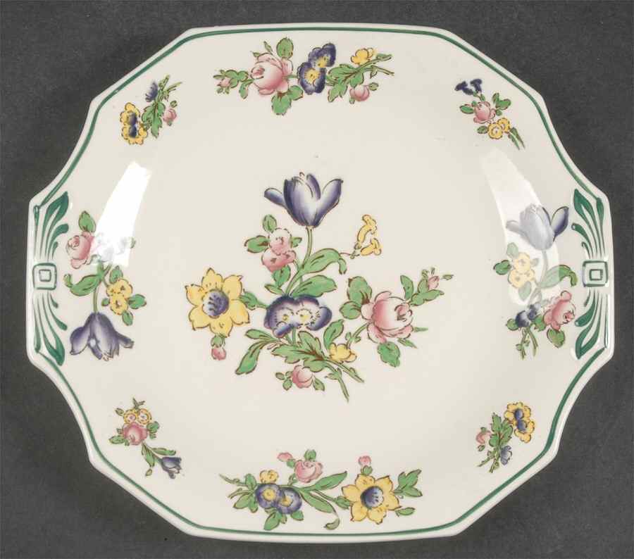 Old Staffordshire Square Handled Cake Plate by Booths-1