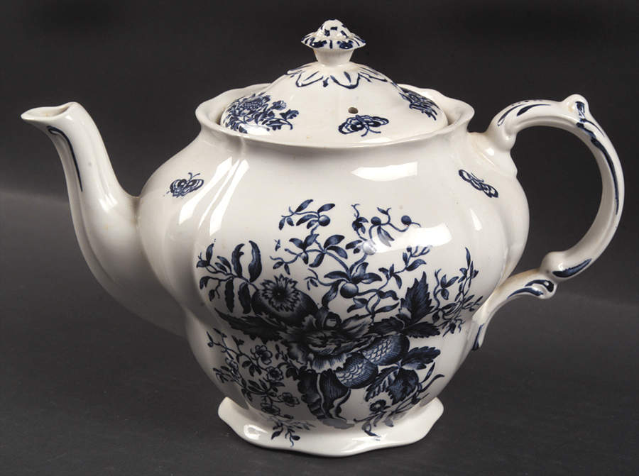 Peony Blue Teapot & Lid by Booths-1