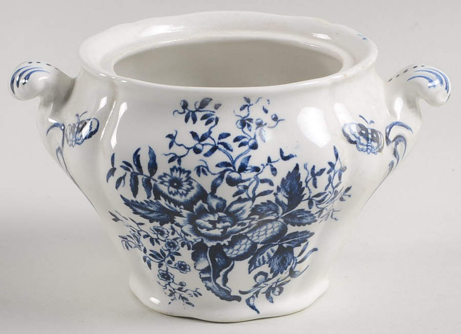 Peony Blue Sugar Bowl No Lid by Booths-1